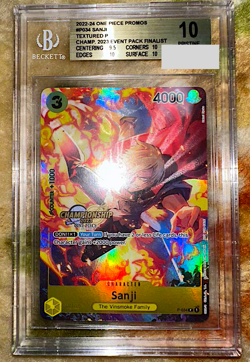 BGS 10 Sanji P-034 Championship Event Pack Finalist English One Piece Card PSA - Image 1
