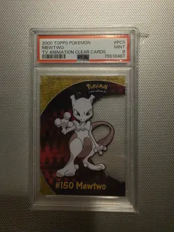 PSA MINT 9 - #150 MEWTWO - 2000 Topps Pokemon - TV Animation Clear Card #PC5 - Image 1