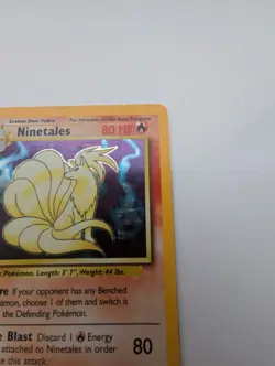 Pokemon Ninetales Base Set Unlimited Holo Rare Card 12/102 LP Excellent - Image 4