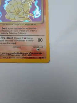 Pokemon Ninetales Base Set Unlimited Holo Rare Card 12/102 LP Excellent - Image 5