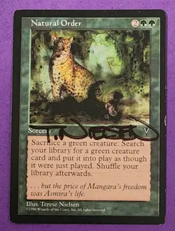 MTG Magic The Gathering - Natural Order - {SIGNED} Visions LP some edge wear - Image 1
