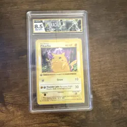Pokemon Pikachu Red Cheeks 1st Edition Base Set Shadowless HGA 8.5 Graded 58/102 - Image 1