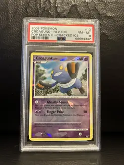 Pokemon POP Series 8 Croagunk Cracked Ice PSA 8 Near Mint - Mint - Image 1