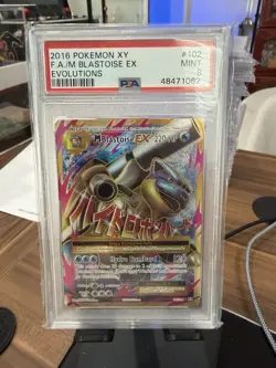 Pokemon M Blastoise EX Evolutions Full Art Holo #102/108 PSA 9 English 2016 - Image 1