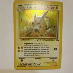 Pokemon TCG Raichu 14/62 Fossil Holo Rare Unlimited 90 HP - Image 1