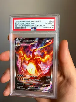 2022 POKEMON SWSH BLACK STAR PROMO #261 FULL ART/CHARIZARD VMAX PSA 10 - Image 1