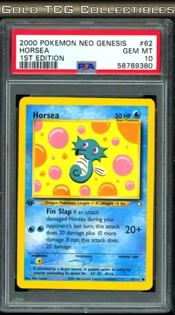 PSA 10 ⭐ Pokemon Horsea 62 1st Edition Neo Genesis Vintage Non-Holo - Image 1