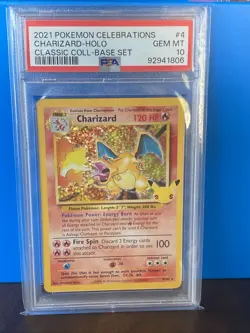 Pokemon PSA 10 Charizard Celebrations Holo Card 4/102 Classic Collection - Image 1