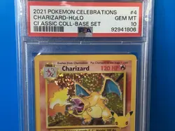 Pokemon PSA 10 Charizard Celebrations Holo Card 4/102 Classic Collection - Image 3