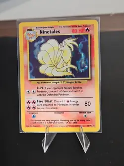 Pokemon TCG Ninetales 12/102 Base Set Unlimited Holo Rare Vintage 1999 WOTC - Image 1