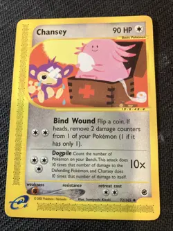 Pokemon TCG Expedition Chansey Non-holo (72/165) NM E Reader - Image 1