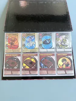 Bakugan Battle Brawler LOT - Red Binder & 38 Cards 3 Holos Doom Card Collection - Image 2