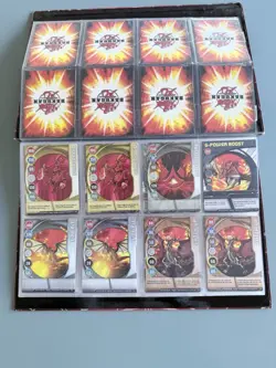Bakugan Battle Brawler LOT - Red Binder & 38 Cards 3 Holos Doom Card Collection - Image 3