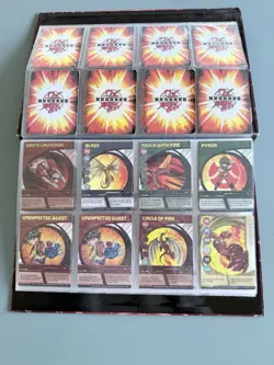Bakugan Battle Brawler LOT - Red Binder & 38 Cards 3 Holos Doom Card Collection - Image 4