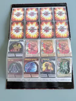 Bakugan Battle Brawler LOT - Red Binder & 38 Cards 3 Holos Doom Card Collection - Image 5
