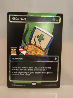 Ninja Pizza - Surge Foil - Borderless Teenage Mutant Ninja Turtles MTG Pixel Art - Image 1