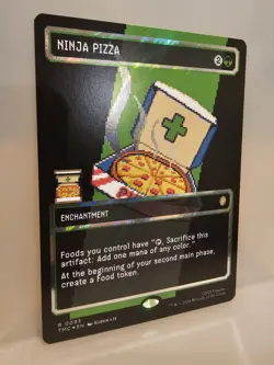 Ninja Pizza - Surge Foil - Borderless Teenage Mutant Ninja Turtles MTG Pixel Art - Image 2