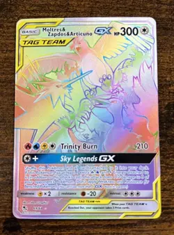 Pokemon Moltres & Zapdos & Articuno GX - 69/68 - Hidden Fates Secret Rare NM - Image 1