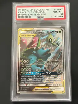 Pokemon Celebi & Venusaur GX #SM167 Promo PSA 10 GEM MINT - Image 1