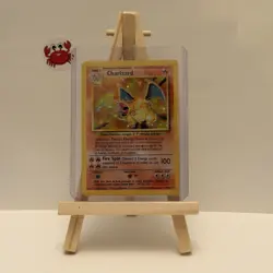 Charizard 4/102 Base Set Unlimited 1999 WOTC Holo Rare Pokemon TCG Vintage - MP - Image 1
