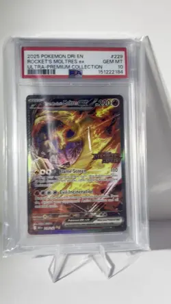 Team Rocket’s Moltres EX 229/182 PSA 10 SIR Stamped Promo Pokemon SV DRI - Image 2