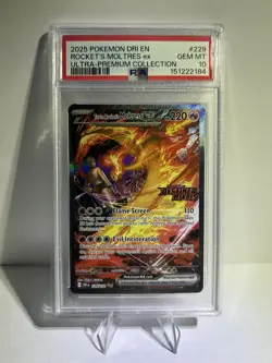 Team Rocket’s Moltres EX 229/182 PSA 10 SIR Stamped Promo Pokemon SV DRI - Image 3