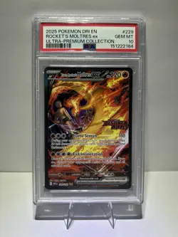 Team Rocket’s Moltres EX 229/182 PSA 10 SIR Stamped Promo Pokemon SV DRI - Image 4