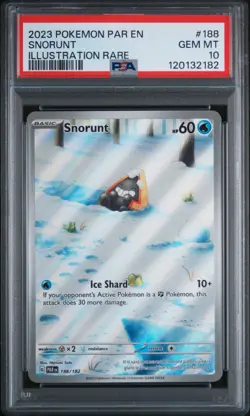 2023 POKEMON PAR EN-PARADOX RIFT ILLUSTRATION RARE #188 SNORUNT PSA 10 - Image 1