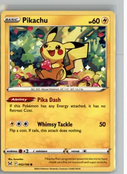 PIKACHU 052/196 C LOST ORIGIN POKEMON NM - Image 1