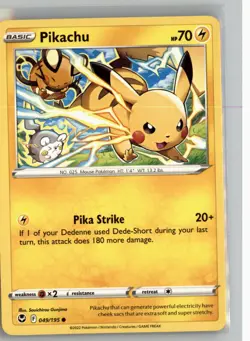 PIKACHU 049/195 C SILVER TEMPEST POKEMON NM - Image 1