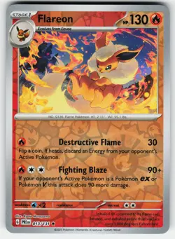 Flareon 013/131 Holo Rare SV: Prismatic Evolutions Pokemon Reverse Holo NM - Image 1