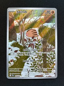 Pokemon TCG Swinub 165/159 SV09 Journey Together Illustration Rare Full Art - Image 1