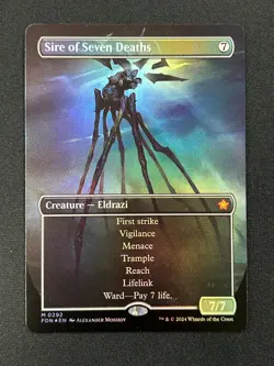 MTG Sire of Seven Deaths Borderless Foil 0292 - NM - Foundations - Image 1