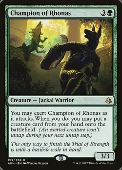 Champion of Rhonas 1x FOIL AKH MTG Amonkhet Rare MINT green - Image 1