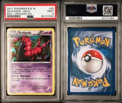 2011 POKEMON BLACK & WHITE EMERGING POWERS #40 SCOLIPEDE HOLO CRACKED ICE PSA 9 - Image 3