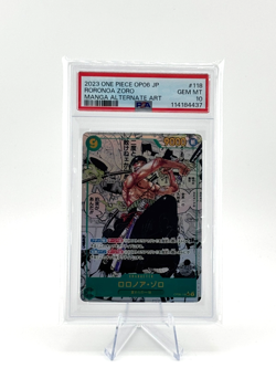 PSA 10 Roronoa Zoro Manga 2023 One Piece OP06 Alternate Art #118 Japanese - Image 1