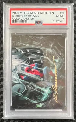 MTG Spider-man Art Series Card 22 : Strength of Will (Gold Stamped) Crimped PSA6 - Image 1