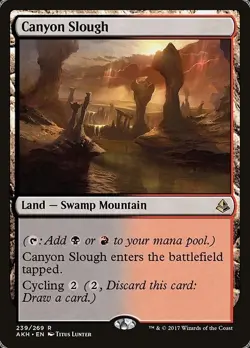 Canyon Slough 1x FOIL AKH MTG Amonkhet Rare MINT land - Image 1