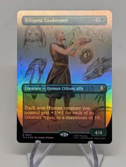 Diligent Zookeeper BORDERLESS FOIL - MTG Magic the Gathering - TLA - Image 1