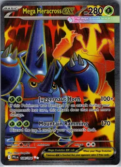 Mega Heracross ex 108/094 ME02: Phantasmal Flames - Pokemon Card - NM - Image 1