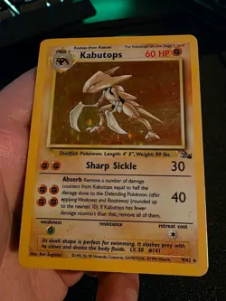 Pokemon TCG Kabutops Fossil 9 Holo Unlimited Holo Rare - Image 4