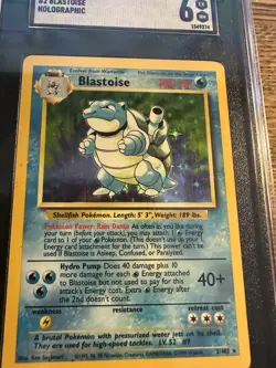 1999 POKEMON BASE SET UNLIMITED #2/102 BLASTOISE-HOLO SGC 6 JUST GRADED - Image 3