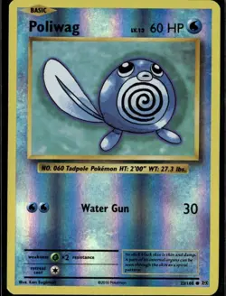 Poliwag Common XY Evolutions 23/108 Water Reverse Holo Pokemon Card - Image 1