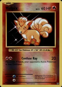 Vulpix Common XY Evolutions 14/108 Fire Reverse Holo Pokemon Card - Image 1