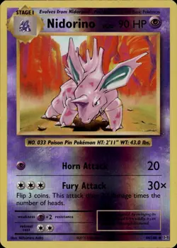Nidorino Uncommon XY Evolutions 44/108 Psychic Reverse Holo Pokemon Card - Image 1