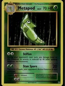 Metapod Uncommon XY Evolutions 4/108 Grass Reverse Holo Pokemon Card - Image 1