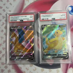 PSA - Pokemon Graded Card Lot of 2 - CHARIZARD V and DRAGONITE V Full Art - Image 1