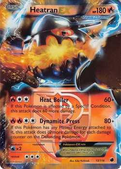 Heatran EX 13/116 Holo EX Rare Plasma Freeze Pokemon Lightly Played - Image 1