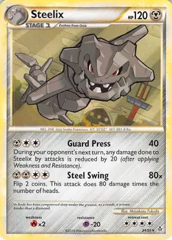 Steelix 24/95 Rare HGSS Unleashed Pokemon Lightly Played - Image 1