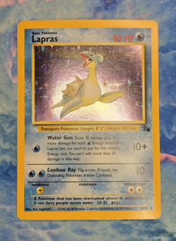 Lapras 10/62 Fossil Holo MP - WOTC English Pokemon TCG - Image 1